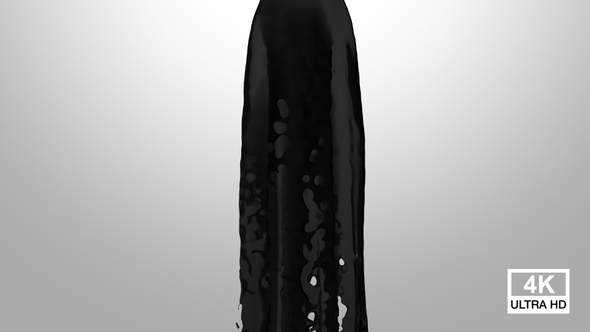 Black Paint Splash Fountain 4K alt