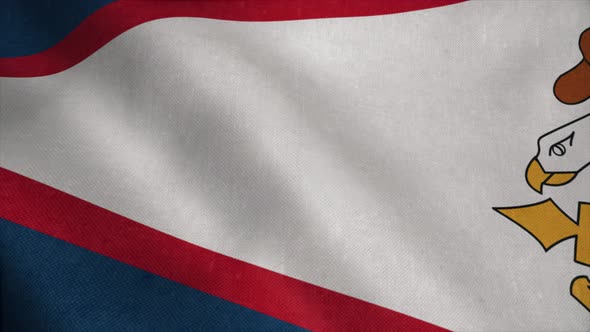 American Samoa Flag  Realistic Waving Fabric Flag