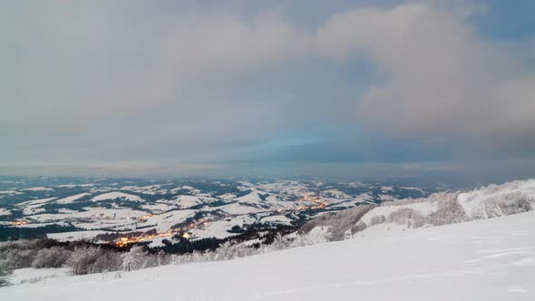 Moving White Clouds Blue Sky Scenic Aerial View