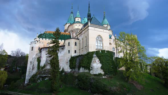 A view of the medieval Bojnice castle in Slovakia