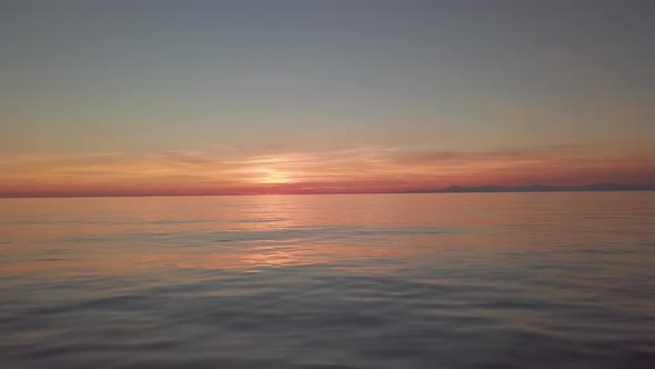 Shooting in Flight Sunset on the Sea