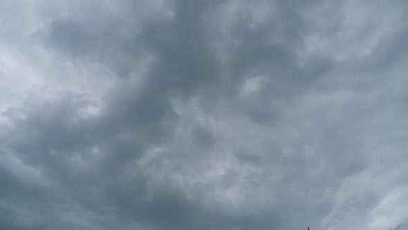 Clouds Move Smoothly in the Blue Sky. Timelapse