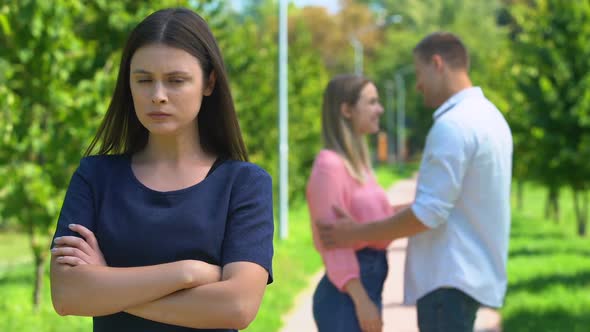 Sly Girl Thinking How to Separate Her Friend With Boyfriend, Jealousy and Envy