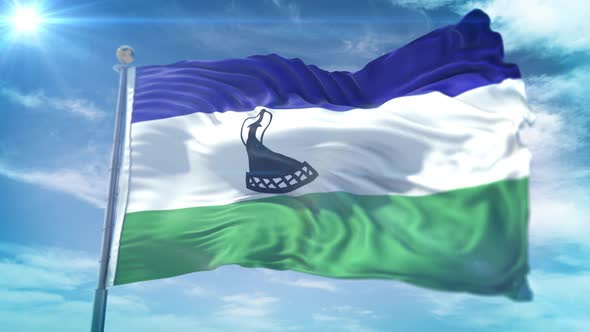 4K 3D Lesotho Flag