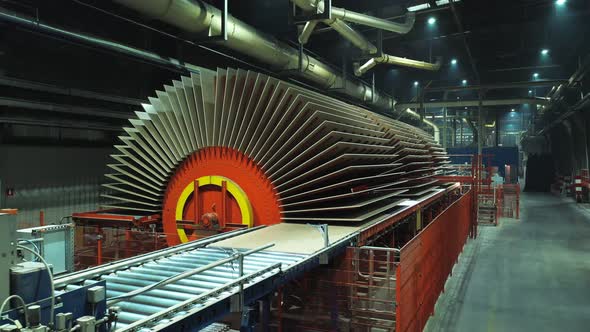 A Conveyor for the Production of Chipboard at the Woodworking Plant