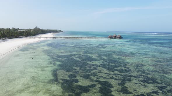 House on Stilts in the Ocean on the Coast of Zanzibar Tanzania