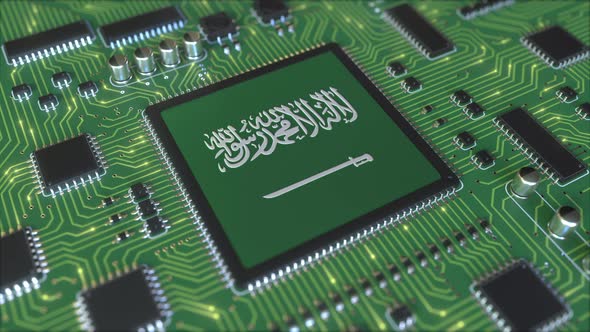National Flag of Saudi Arabia on the Operating Chipset