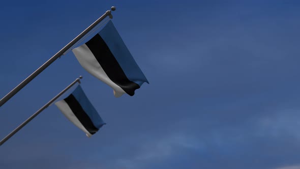 Estonia Flags In The Blue Sky - 4K