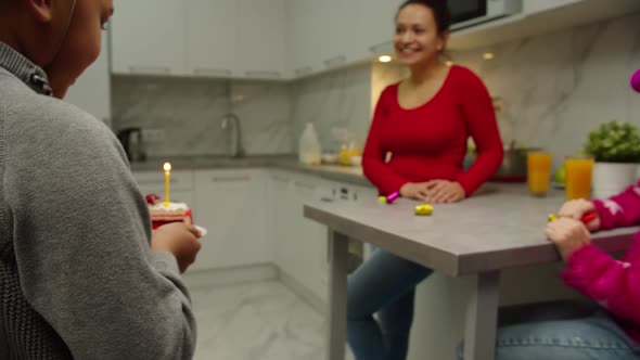 Multiethnic Family Celebrating Rejoicing Together Indoors