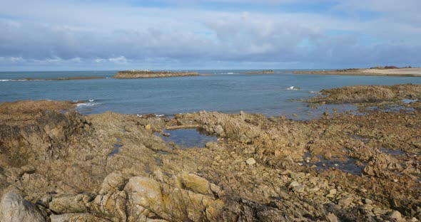 The lighthouse in Goury, Cap de la Hague, Cotentin peninsula, France