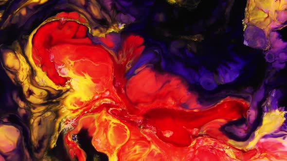 Psychedelic Color Spreading Paint Swirling And Explosion