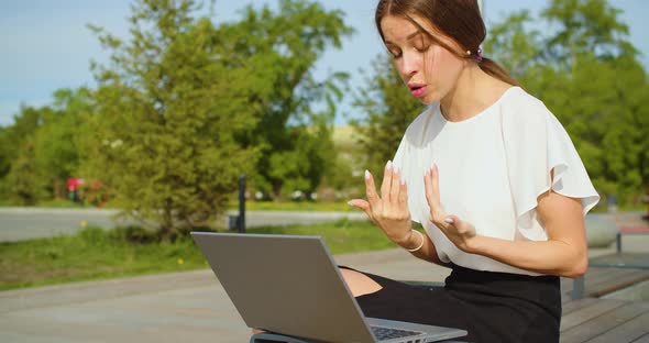 Young Business Woman During an Online Video Call