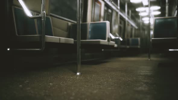 Inside of New York Subway Empty Car alt