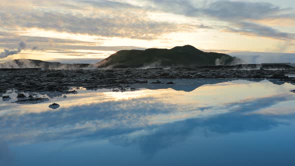 Iceland, Breathtaking aerial footage of hot springs