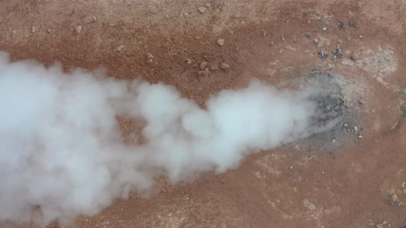 Valley with Steaming Fumaroles. Iceland. Winter 2019