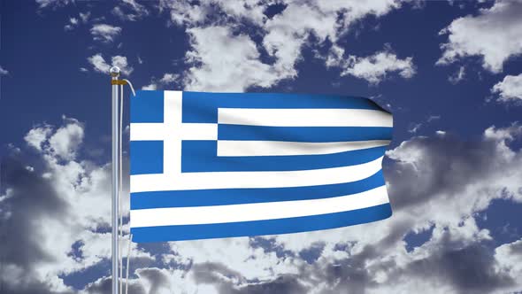 Greece Flag Waving 4k