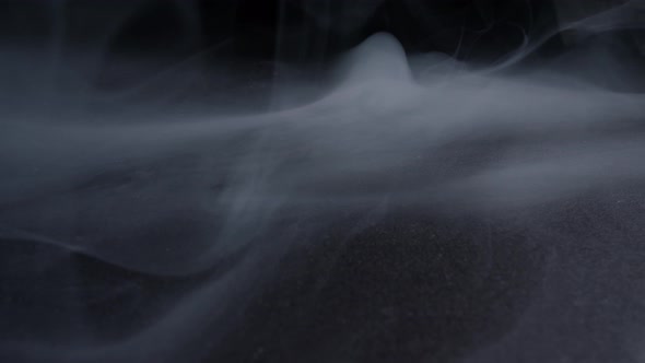 White Steam Smoke Dissolve On The Atmosphere