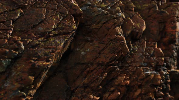 Solid Rock with Cracks Close Up