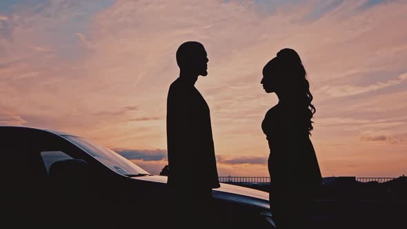 Couple Silhouette at Sunset