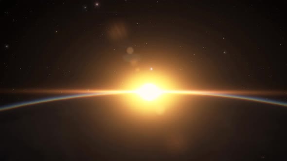 Spaceship Flies Over the Planet Earth alt