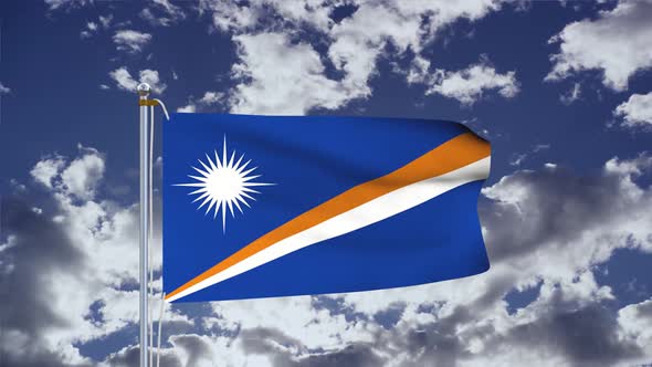 Marshall Islands Flag Waving 4k