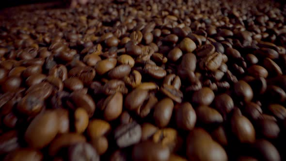 Closeup Full Hands Roasted Coffee Beans