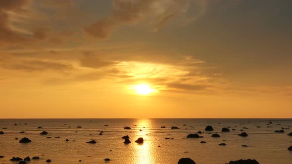 Tropical Sea Sunset on the Beach, Timelapse