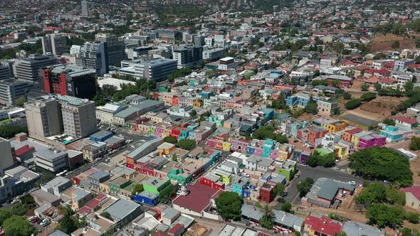 Flying Over The Bo Kaap in Cape Town South Africa