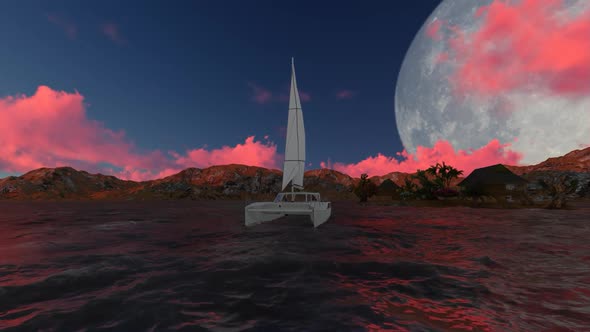 Sailboat at night