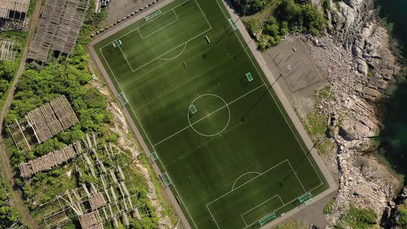 Norway Lofoten Football Field Stadium in Henningsvaer