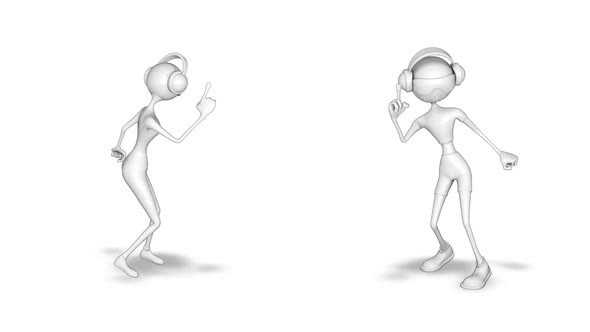 3D Man and Woman Dance  Looped on White alt
