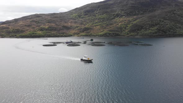 Aerial view of nautical vessel in Scotland