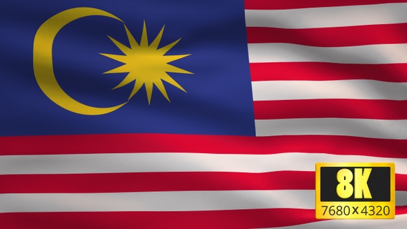 8K Malaysia Windy Flag Background