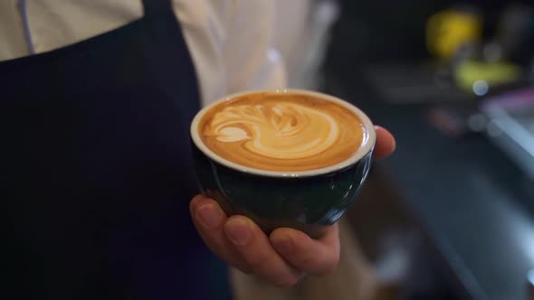 Cappuccino Coffee Cup with Pattern