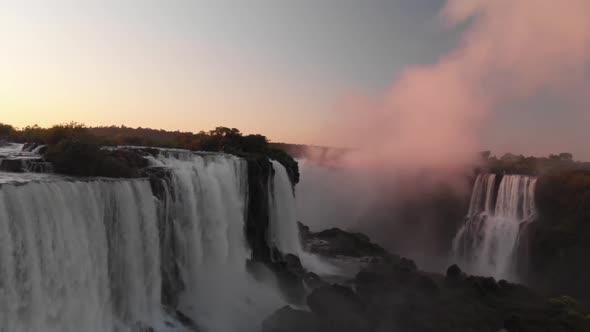 The Iguaçu Falls In Brazil Aerial Flight