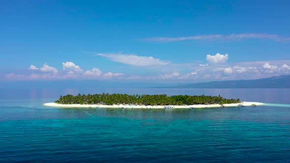 Tranquil Beach Scenery. Exotic Tropical Beach Landscape with White Sand Beach and Amazing Turquoise