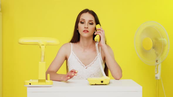 Woman Has Business Phone Talk