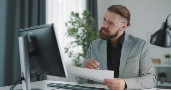 Businessman Working at Office