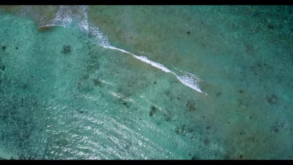 Aerial top down landscape of beautiful sea view beach voyage by blue ocean with white sandy backgrou