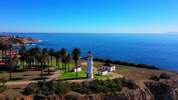 Flying up from the light house on the cliffs of Rancho Palos Verdes in Southern California.