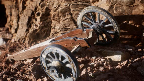 Ancient Historic Gun in the Stone Canyon