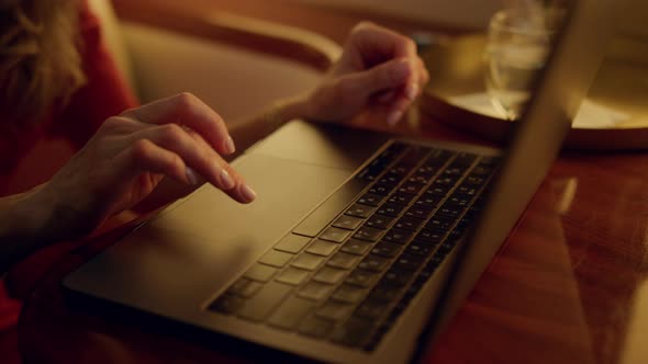 Focused Businesswoman Work Laptop at Airplane Window