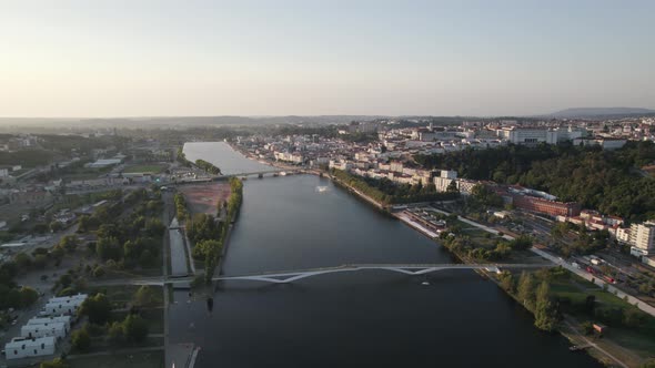 Bridges over Mondego River, Coimbra. City infrastructure concept