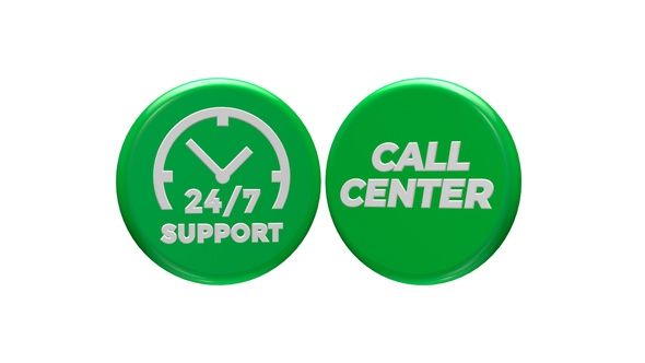 Green Support 247 3D Icon Seamless Rotated V2