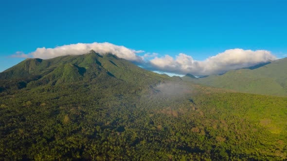 Time Lapse: Mountains Covered with Rainforest, Philippines, Camiguin