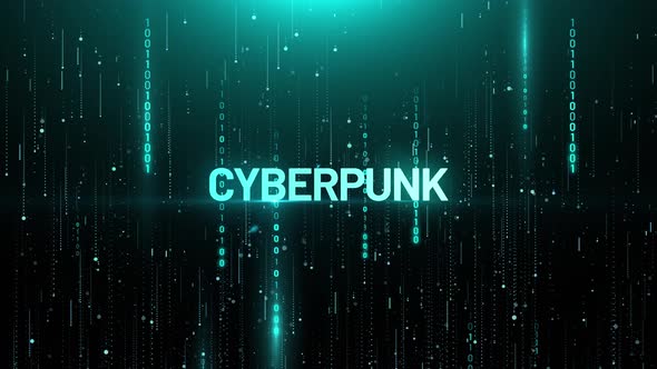 Cyberpunk Binary Matrix Digital Animation