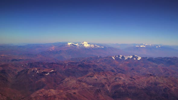 High Plateaus And Majestic Mountain Ranges Of Andes In South America. Wide Aerial