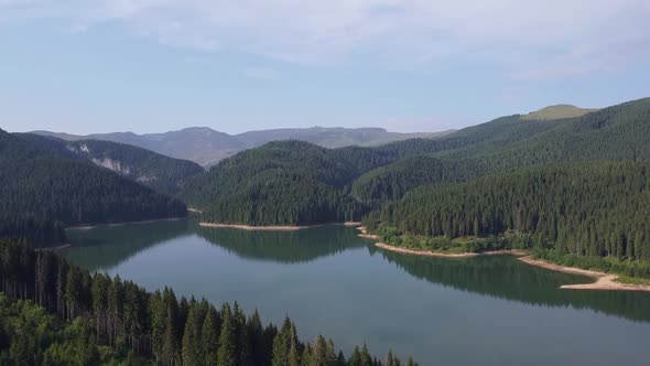 Above Bolboci Lake In Mountains Of Romania