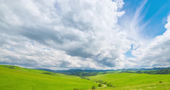 Mountain Meadow Timelapse at the Summer or Autumn Time