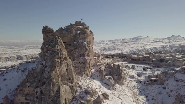 Town of Uchisar Cappadocia Turkey